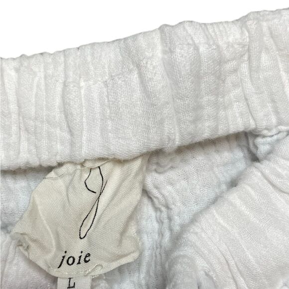 JOIE Cotton Textured Wide Leg Pants White Size Large - Picture 6 of 7